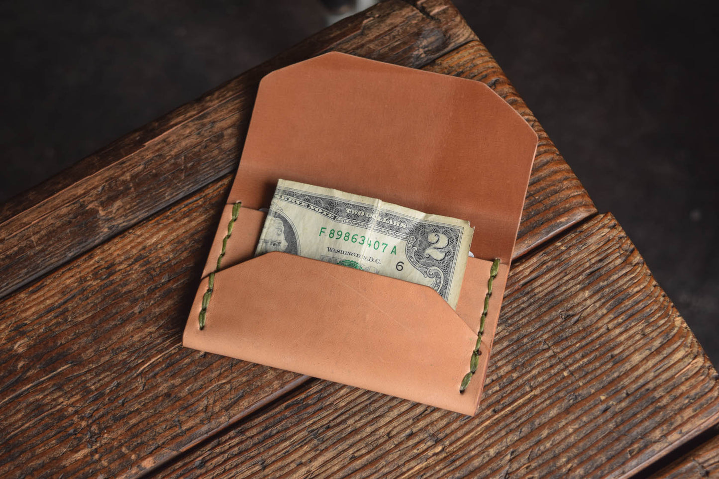 Horween Shell Cordovan Enfold Card Wallet by Craft and Lore Handmade