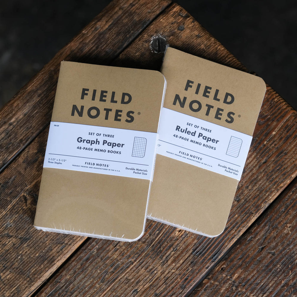 Field Notes Brand notebooks journal log book pocket size ruled graph
