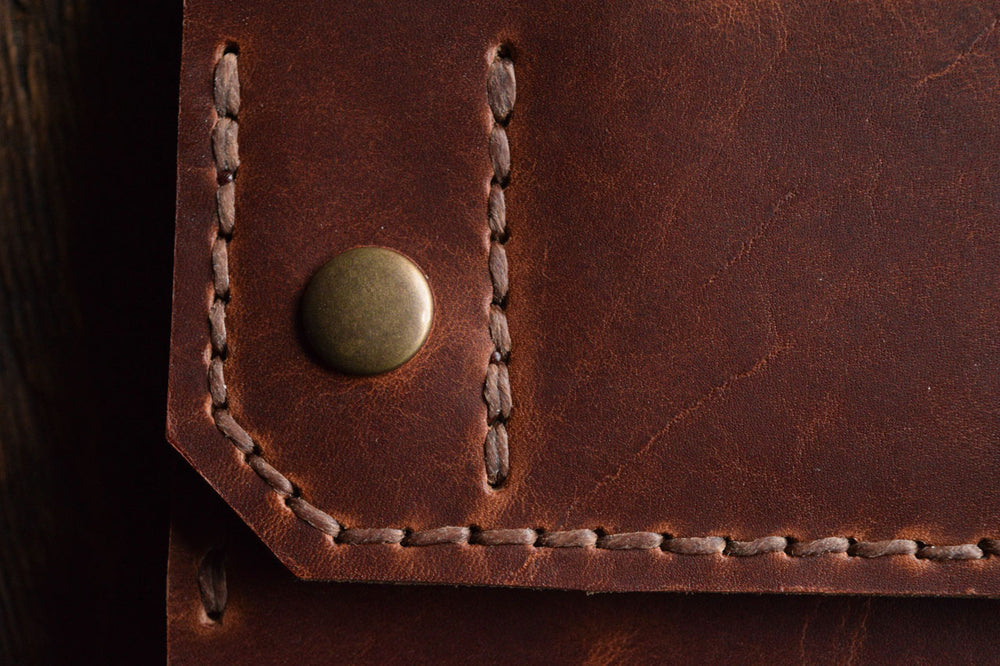 Handmade Leather Check Book Cover Wallet Horween