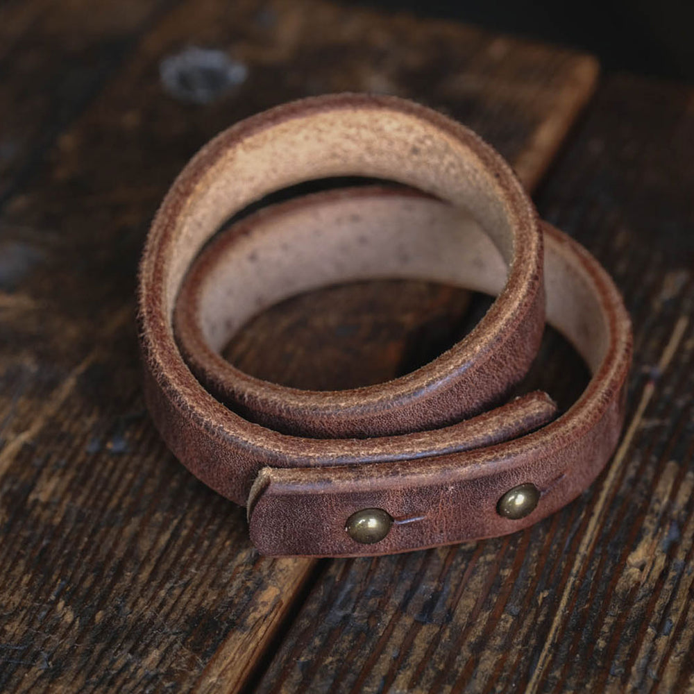 
                  
                    Thick Leather Double Wrap Cuff Bracelet Handmade PNW USA Craft and Lore
                  
                