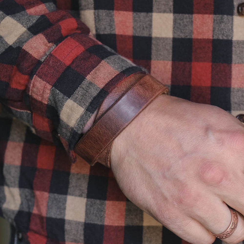 
                  
                    Thick Leather Double Wrap Cuff Bracelet Handmade PNW USA Craft and Lore
                  
                