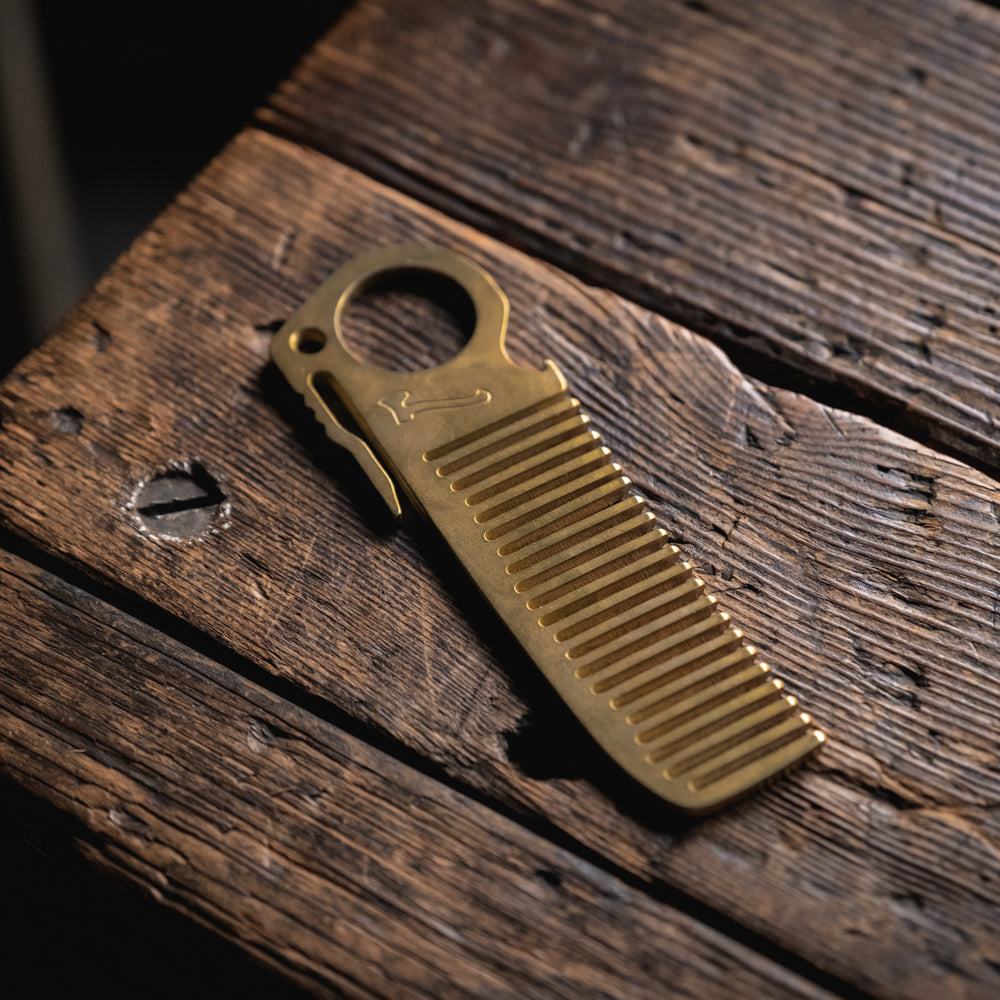 
                  
                    HogsTooth Brass pocket comb beard hair grooming everydaycarry precision usa made patina quality edc style
                  
                