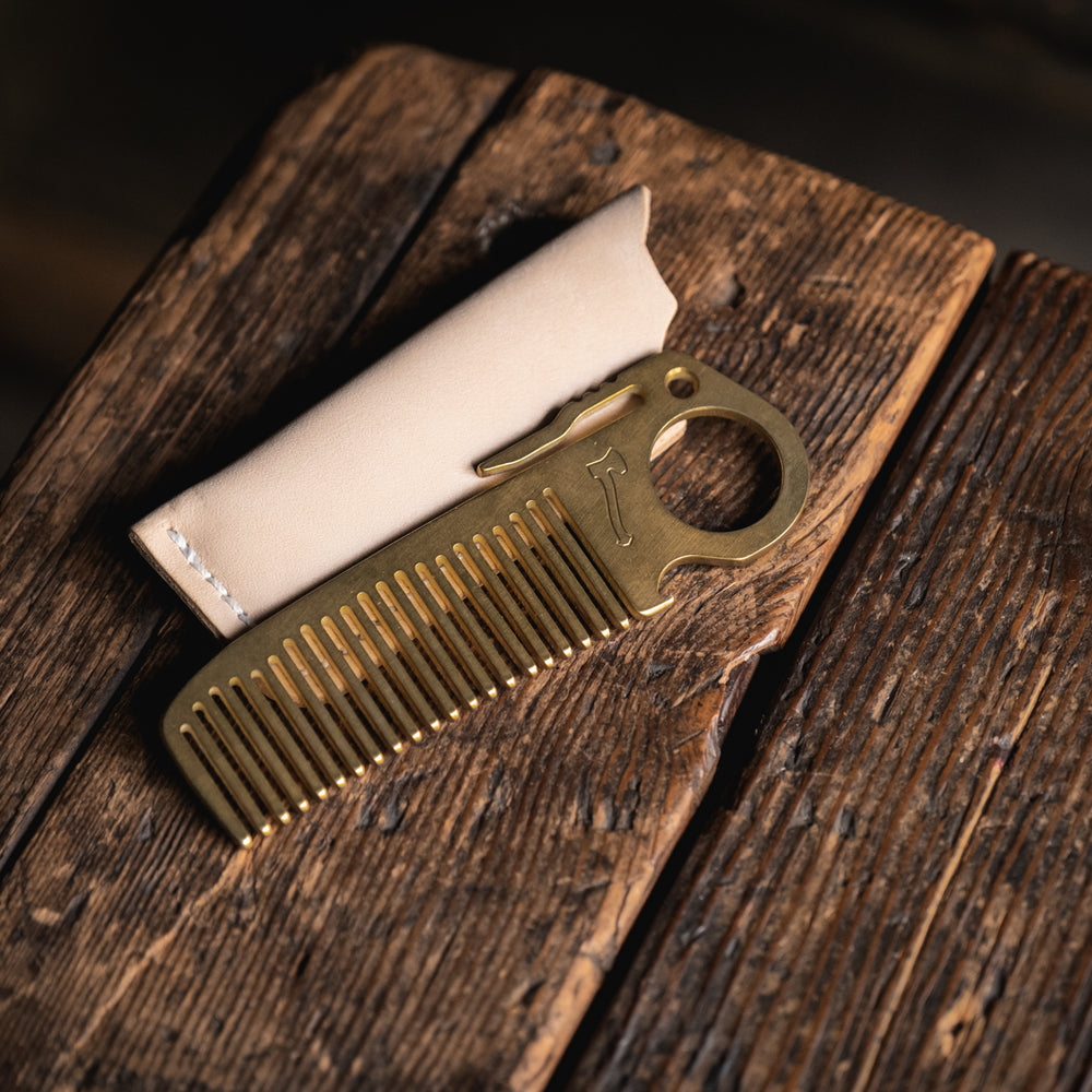 
                  
                    HogsTooth Brass pocket comb beard hair grooming everydaycarry precision usa made patina quality edc style
                  
                