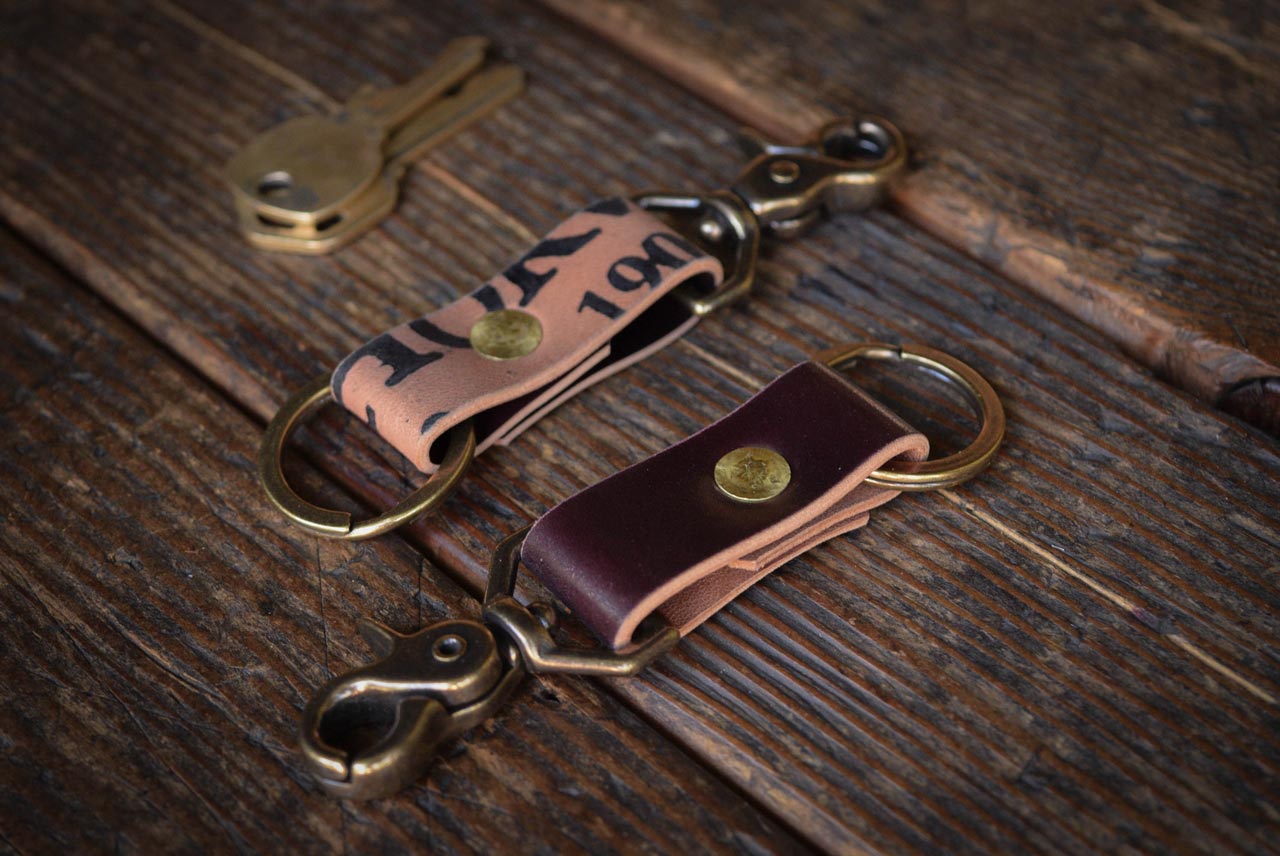 Horween Shell Cordovan keychain brass hardware handmade solid brass quality durable pnw usa craft and lore