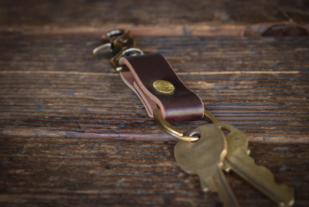 
                  
                    Horween Shell Cordovan keychain brass hardware handmade solid brass quality durable pnw usa craft and lore
                  
                