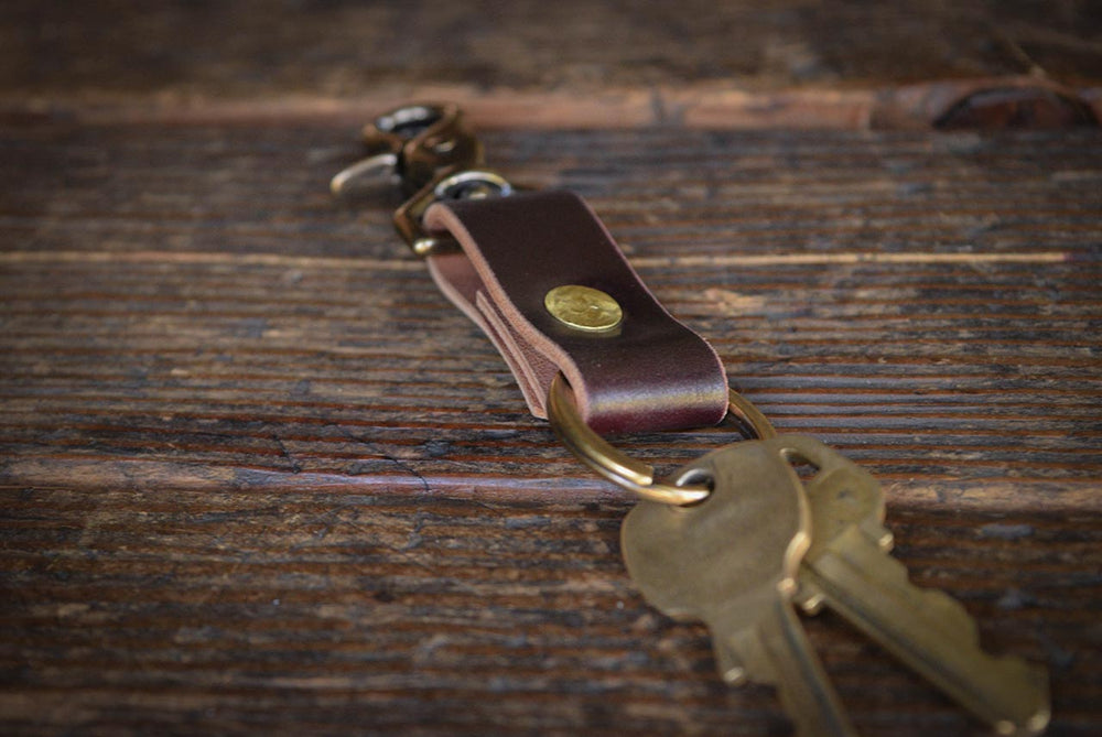 Horween Shell Cordovan keychain brass hardware handmade solid brass quality durable pnw usa craft and lore