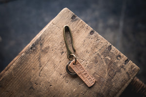 
            
                Load image into Gallery viewer, Brass Key Hook Fishhook Keychain keys keyrings quality durable style selvedge rugged
            
        