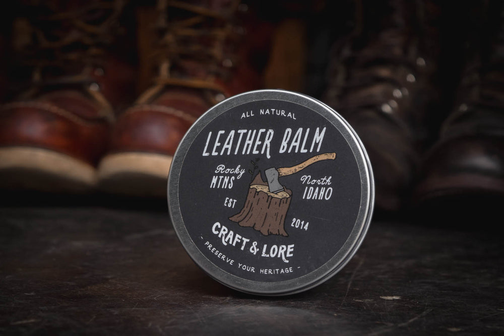 
            
                Load image into Gallery viewer, Leather Care Balm Conditioner Protectant Preservative Handmade Natural Quality PNW Craft and Lore
            
        