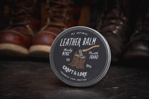 
            
                Load image into Gallery viewer, Leather Care Balm Conditioner Protectant Preservative Handmade Natural Quality PNW Craft and Lore
            
        