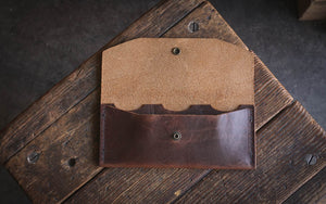 handmade leather clutch wallet quality durable horween cell phone case holder