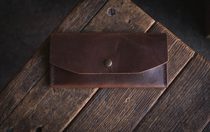 handmade leather clutch wallet quality durable horween cell phone case holder