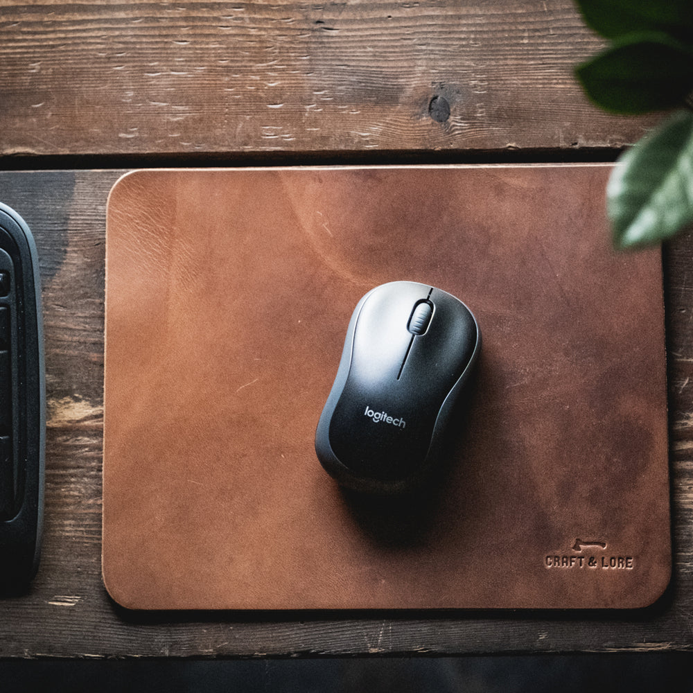 leather mouse pad mousepad handmade computer desktop quality durable macbook keyboard classic pnw magnolia patina farmstyle rustic
