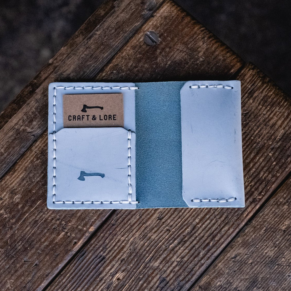 Ghost Blue Insider Wallet craft and lore handmade durable leather minimal card wallets