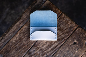 Ghost Blue Enfold Card Wallet craft and lore handmade durable leather minimal card wallets