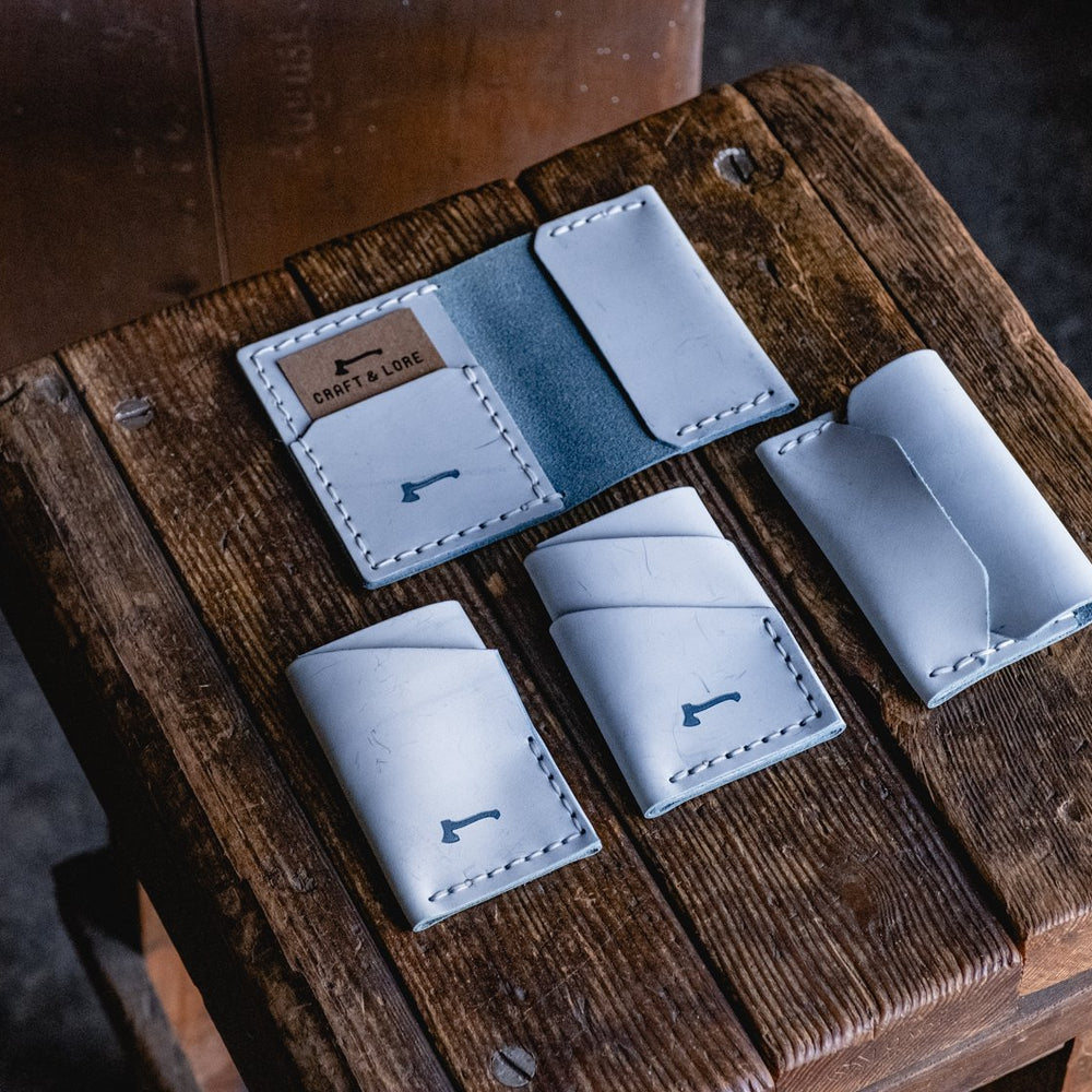 Ghost Blue Limited leather option Craft and Lore handmade wallets durable rugged classic usa made