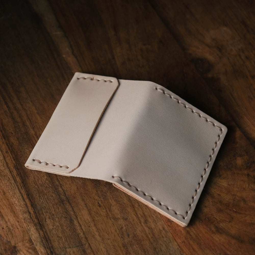 
                  
                    Insider Wallet, Handmade natural veg tan with Horween Shell Cordovan pocket
                  
                