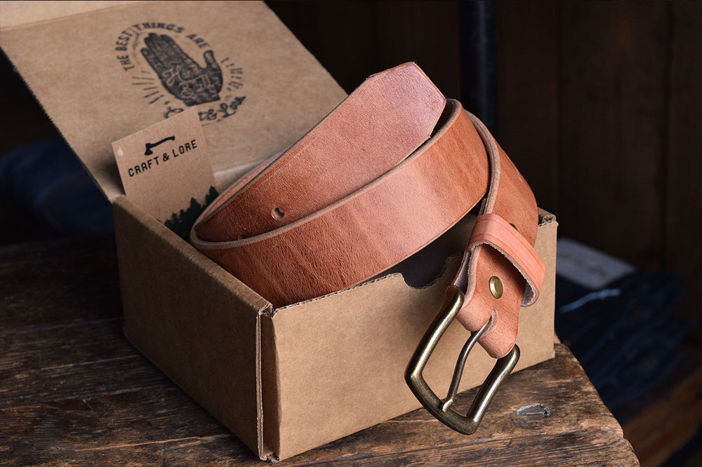 Mountain Belt, Thick Leather Lifetime Heritage Rugged Belt Handmade Craft and Lore