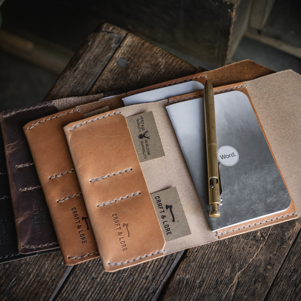 
                  
                    Northwestward Field Notes, handmade leather notebook wallet durable usa pnw rugged tough log book journal pocketbook
                  
                