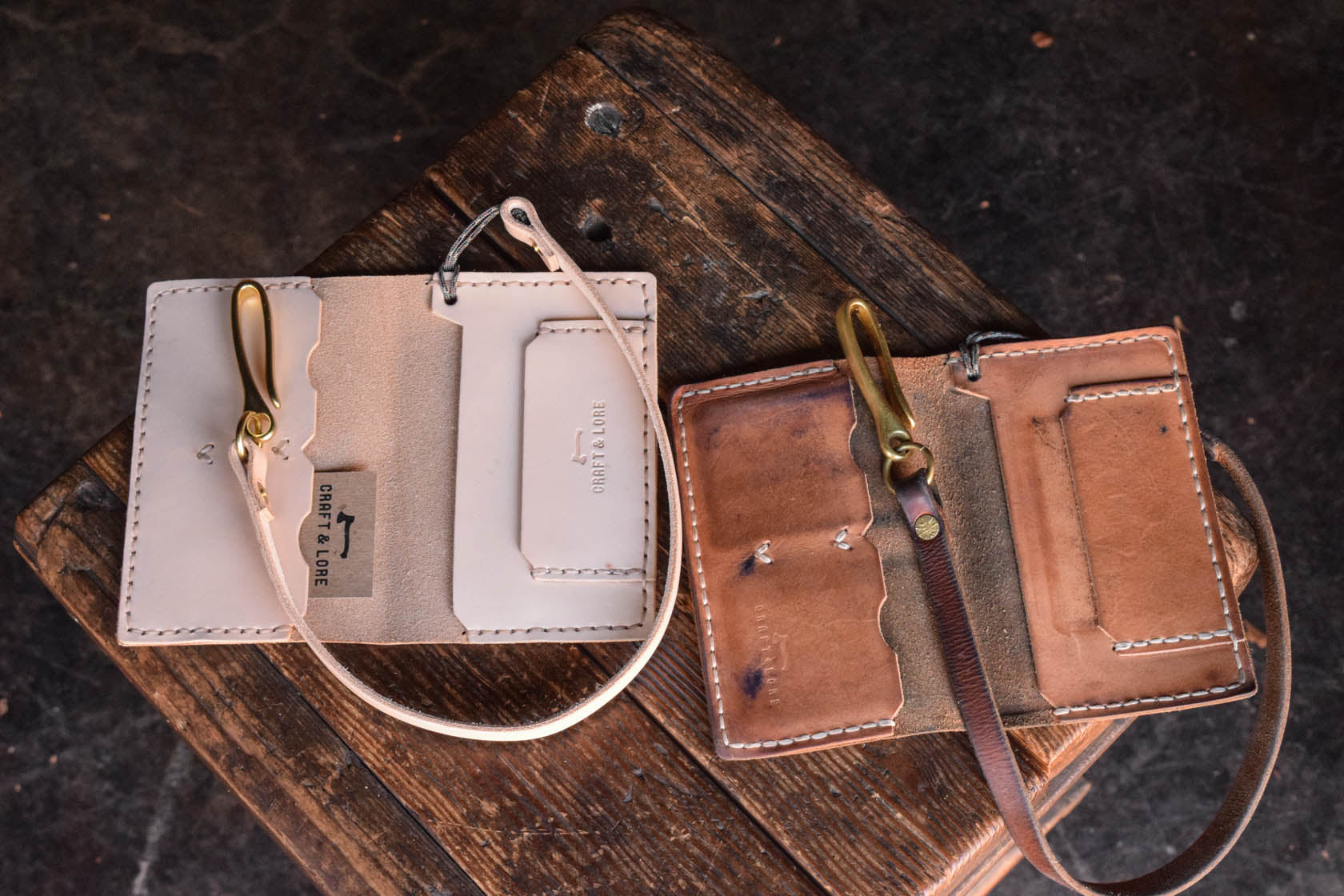 Leather Wallet Lanyard Solid Brass Fish Hook for Operator Wallet