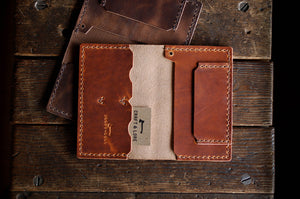 
            
                Load image into Gallery viewer, Operator Wallet Horween Dublin and Chromexcel handmade leather quality
            
        