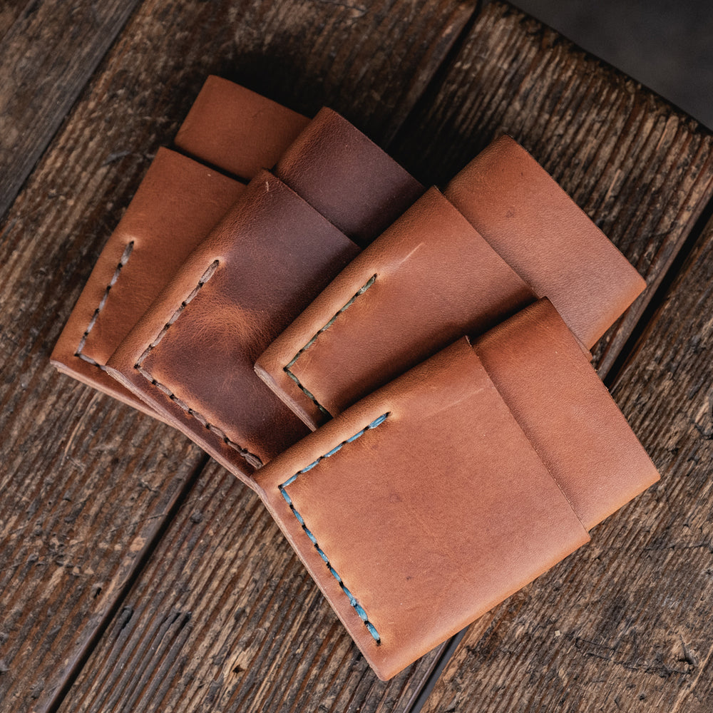 
                  
                    Port Wallet, Horween Chromexcel Natural Leather Minimal Card Wallet Handmade
                  
                
