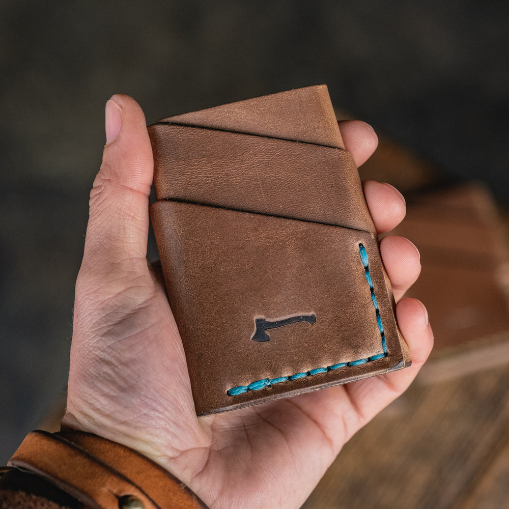 
                  
                    Port Wallet, Compact Slim Horween Chromexcel Dublin Leather Minimal Card Wallet Handmade Everyday Carry
                  
                