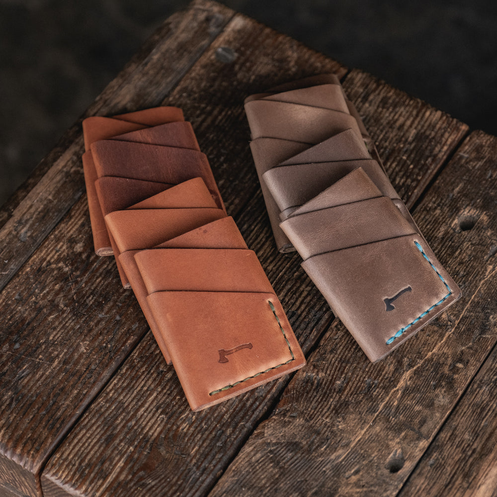 
                  
                    Port Wallet, Compact Slim Horween Chromexcel Dublin Leather Minimal Card Wallet Handmade Everyday Carry
                  
                