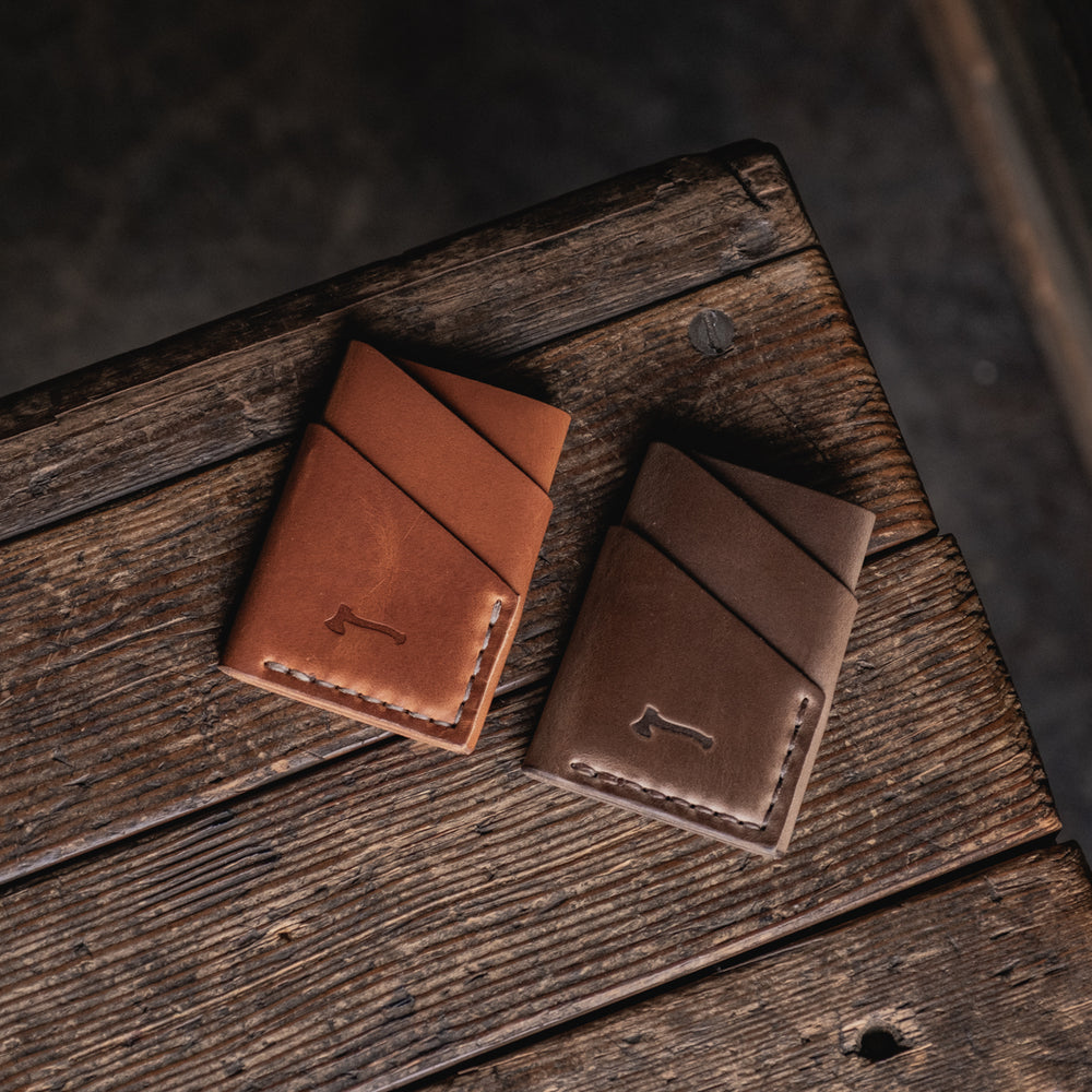 Port Wallet, Compact Slim Horween Chromexcel Dublin Leather Minimal Card Wallet Handmade Everyday Carry