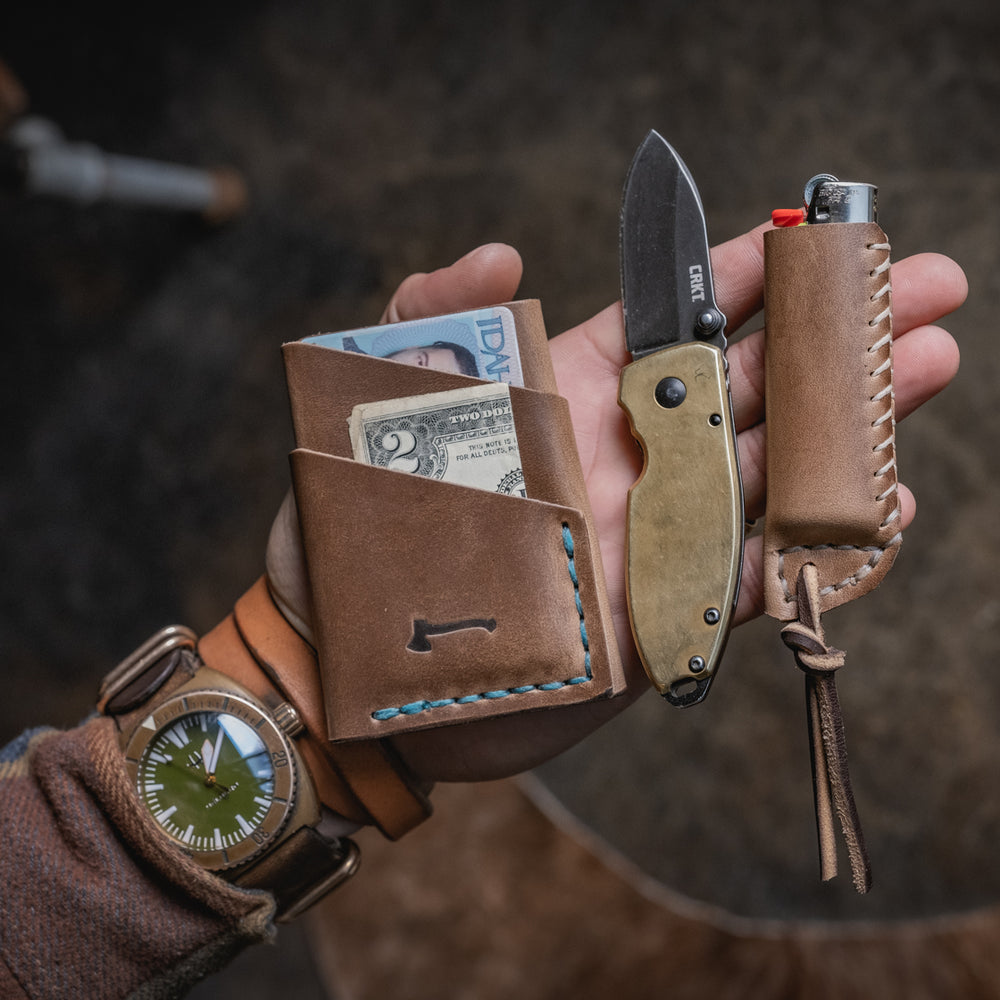 
                  
                    Port Wallet, Compact Slim Horween Chromexcel Dublin Leather Minimal Card Wallet Handmade Everyday Carry Hand Dump Pocket Gear EDC 
                  
                