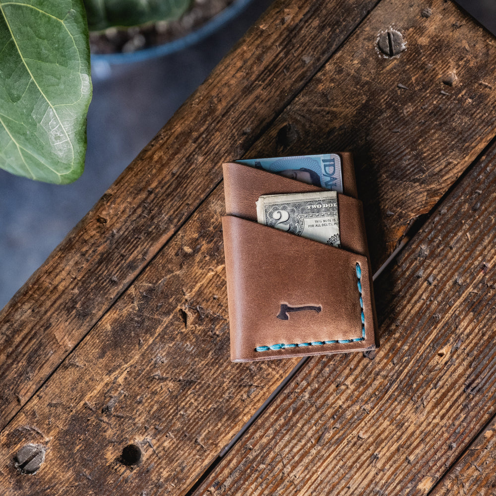 
                  
                    Port Wallet, Compact Slim Horween Chromexcel Dublin Leather Minimal Card Wallet Handmade Everyday Carry
                  
                