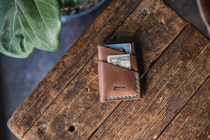 
            
                Load image into Gallery viewer, Port Wallet, Compact Slim Horween Chromexcel Dublin Leather Minimal Card Wallet Handmade Everyday Carry
            
        