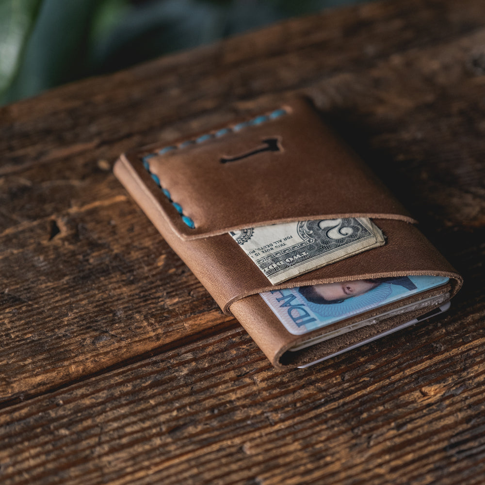 
                  
                    Port Wallet, Compact Slim Horween Chromexcel Dublin Leather Minimal Card Wallet Handmade Everyday Carry
                  
                