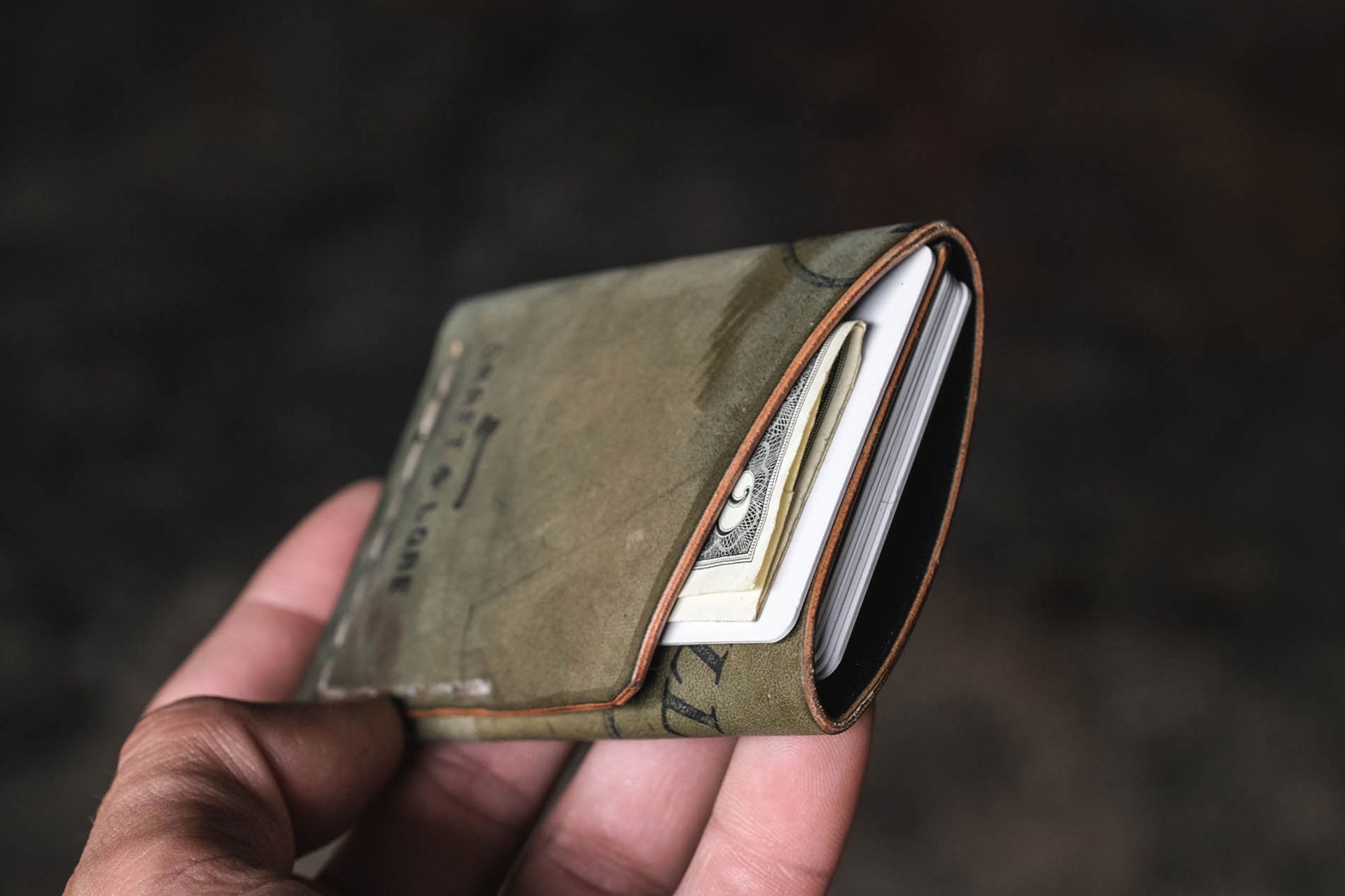 Twobit Wallet in Horween Shell Cordovan, handmade leather card