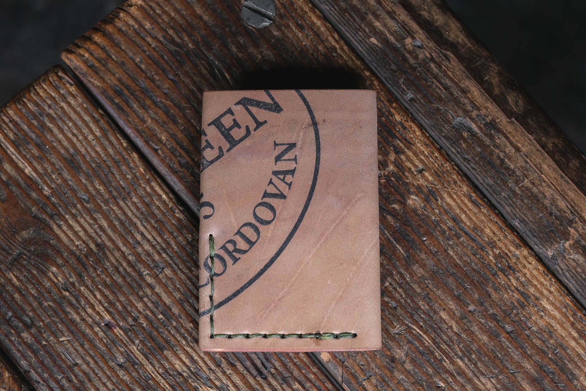 Twobit Wallet in Horween Shell Cordovan, handmade leather card